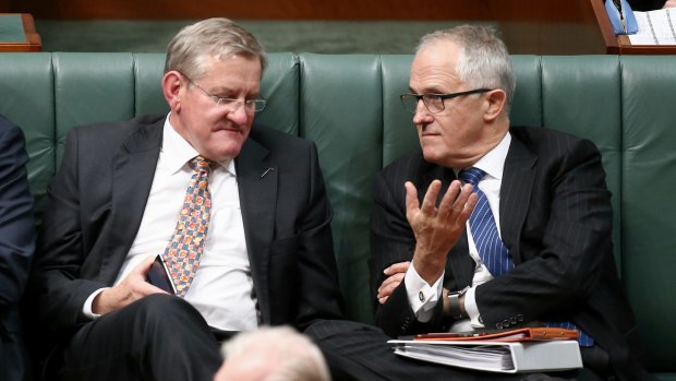 Ian Macfarlane and Malcolm Turnbull during happier times in Parliament.