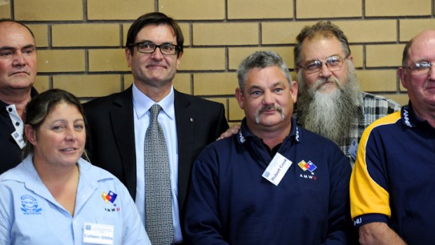 Climate Change Minister Greg Combet  at a forum in the Latrobe Valley yesterday.