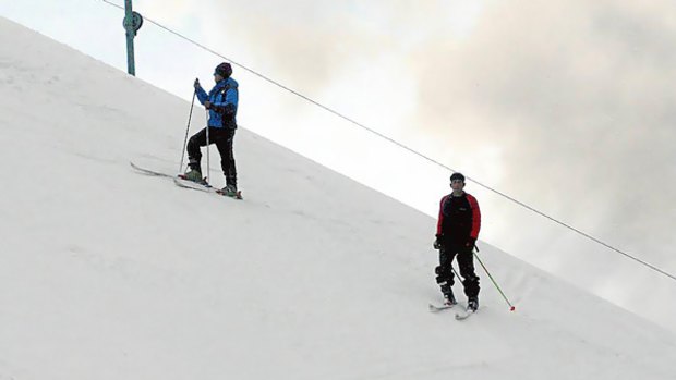 Ski instructors near the top of the Chacaltaya ski slope outside La Paz, Bolivia .