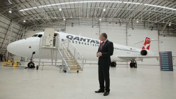 John Gissing, QantasLink executive manager, during the unveiling of the upgraded Boeing 717.