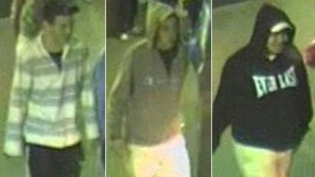 Suspects from the McKinnon station attack. Police are appealing for witnesses of the assault.