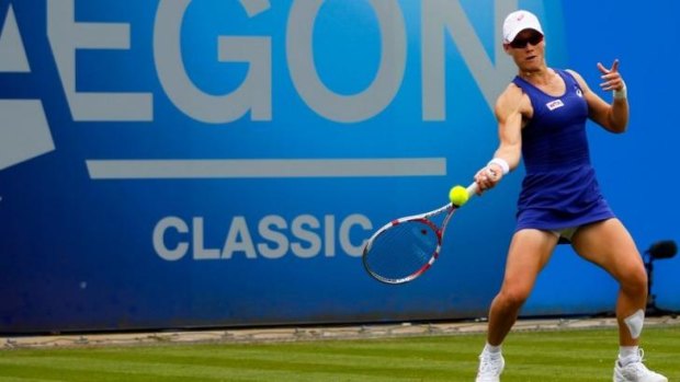 Friendly fire: Sam Stosur has been knocked out of Birmingham by Casey Dellacqua. 