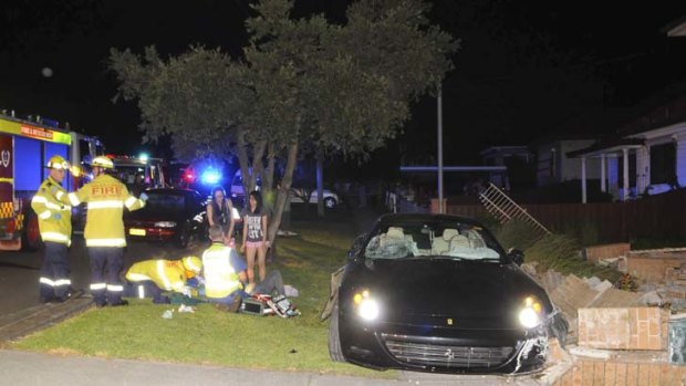 Salim Mehajer's crashed Ferrari.