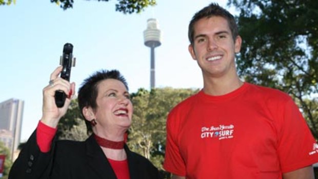 Celebrity starters...Sydney Lord Mayor Clover Moore and Olympic swimmer Eamonn Sullivan.