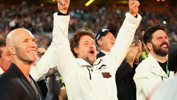 Hollywood royalty: Rabbitohs co-owner Russell Crowe.