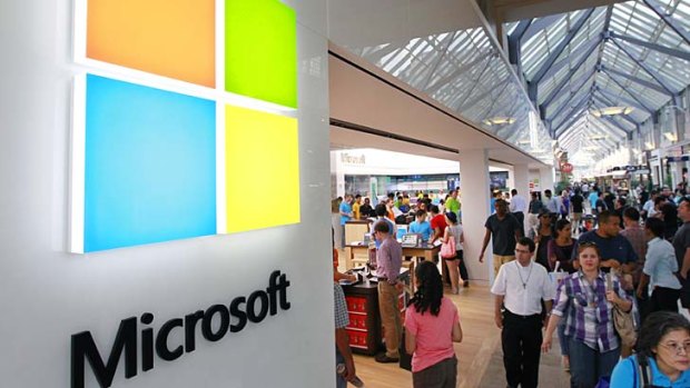 Steep dip ... Microsoft's quarterly profit fell 22 per cent.