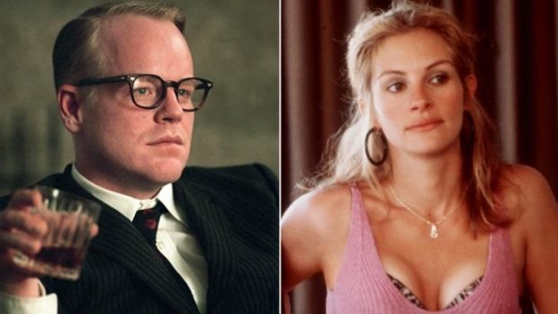 Men v women: Sorkin also made unfavourable comparisons against Julia Roberts' Erin Brockovich to Philip Seymour Hoffman's Capote.