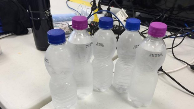 Media had labels on bottles that were not from Olympic sponsors removed.