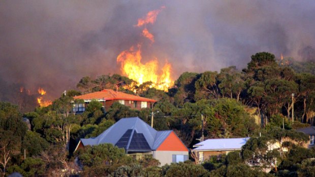 The fire came close to Albany homes.