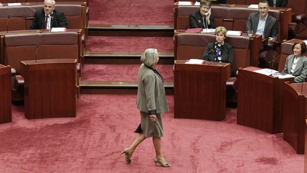 Liberal Senator Sue Boyce crosses the floor. The division was lost.