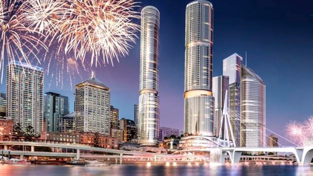 An artist's impressions of Crown's proposals for Brisbane.
