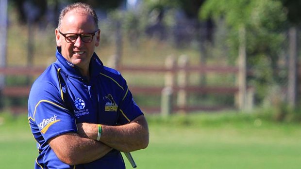 "At the end of the day I'm available to coach at a higher level but I can only emphasise  that's not until I?m finished doing my job which is to coach these guys to where I want to get them to and that's to the top": Brumbies coach Jake White.