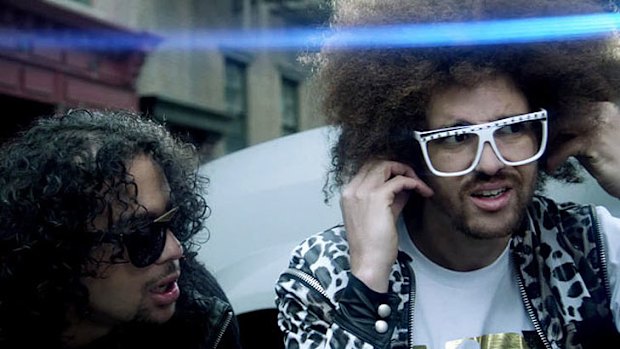 Track by US act LMFAO (pictured) beat best-sellers by Adele and Maroon 5 to top Apple's year-end download chart.