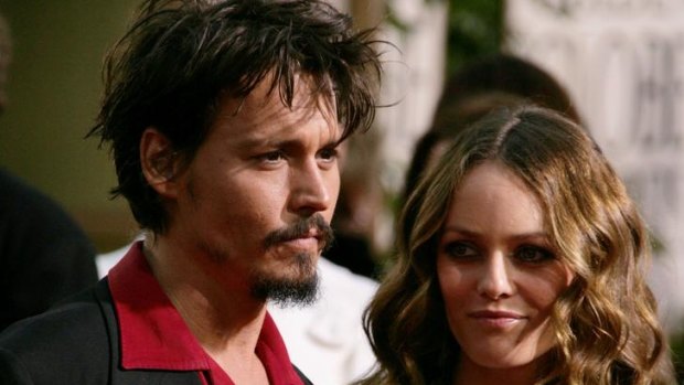 Vanessa Paradis with partner Johnny Depp at the Golden Globe awards in Los Angeles in 2006.