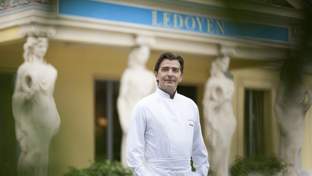 Yannick Alleno of three-star Michelin restaurant Pavillon Ledoyen on Paris' Champs-Elysees.