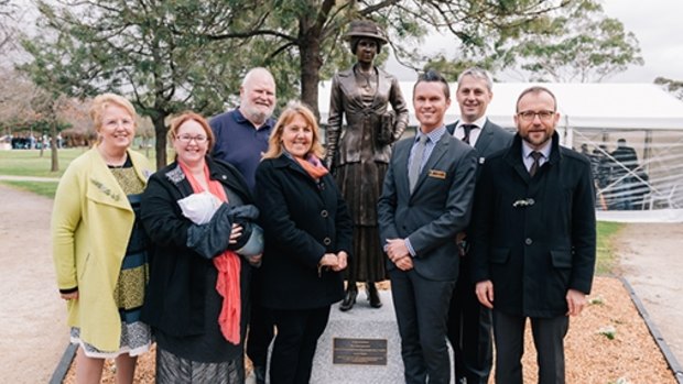 The unveiling of the Rosemary statue in Victory Park, Ascot Vale, in August last year.