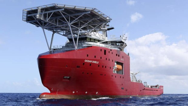 The Australian vessel Ocean Shield is towing a pinger locator to try to locate the black box from MH370.