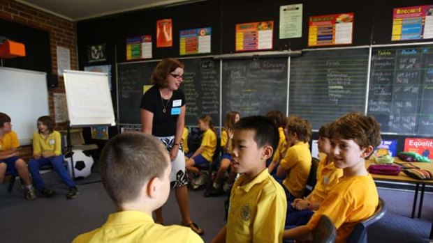 Debate ... year 5 students at Ferncourt Public School, Marrickville, in their first ethics class.