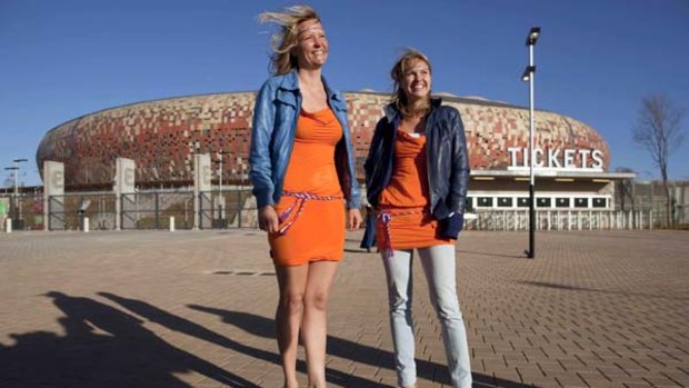 Caught in a storm ... these Netherlands fans were two of 36 female supporters questioned.