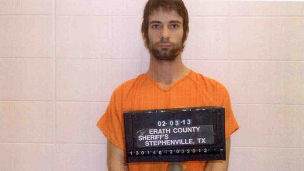The booking photo of Eddie Ray Routh, suspected in the shooting and killing of Chris Kyle and another man at a shooting range.