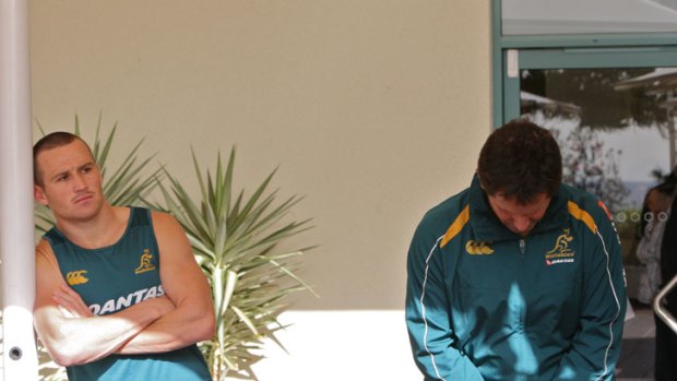 True picture &#8230; the October, 2009 photo that showed all was not well between Matt Giteau and coach Robbie Deans.