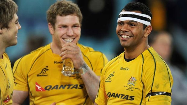 All smiles ... Kurtley Beale is set to face the All Blacks.