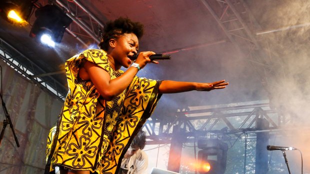 Sampa the Great performing last year. Her Sydney show was an expertly-woven tapestry of African-influenced neo-soul and hip-hop.