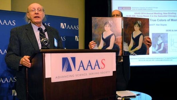 Richard Van Duyne, professor of chemistry at Northwestern University, describes scientific techniques that revive the red hues in a Renoir painting at the AAAS meeeting in Chicago