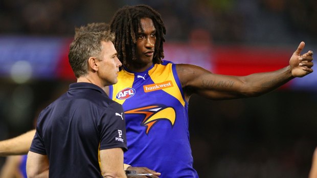 Caution: Adam Simpson will manage Nic Naitanui's game time against GWS on Saturday.