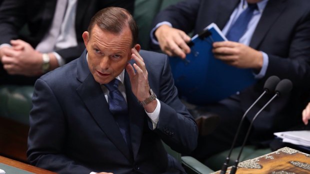 Prime Minister Tony Abbott in Question Time on Monday.