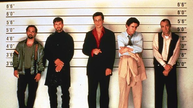 Police line-up ... a famous scene from the film The Usual Suspects.