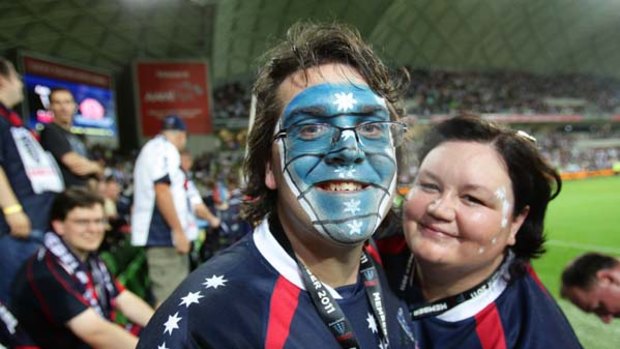 Fans gather at AAMI stadium for the Rebels' first Super 15 game against the NSW Waratahs.