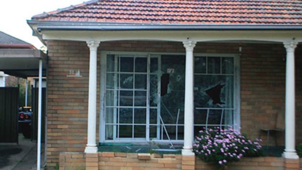 Some of the damage at the Sydney house where two men were splashed with acid.