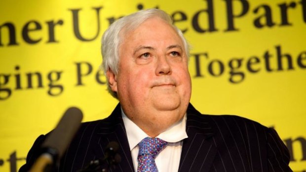 PUP senator Jacqui Lambie says if Clive Palmer (pictured) "had a conscience" he would support her campaign against the government's Defence pay deal.