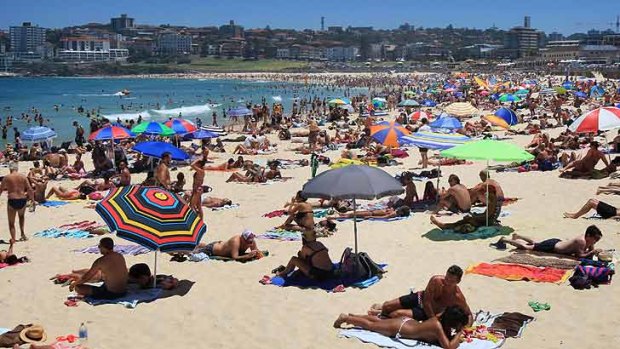 Bathers and sun lovers enjoying the weather at Sydney's beaches.