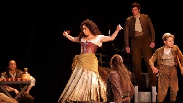 Opera in the Domain, Sydney. Rinat Sha'ham as Carmen onstage.
