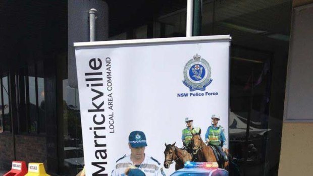 Guess who's responsible for crime ... The Marrickville police sign that's caused such a stir.