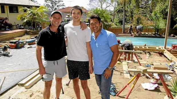 Secret makeover: Karl Stefanovic with Liam Knight and Jamie Durie.