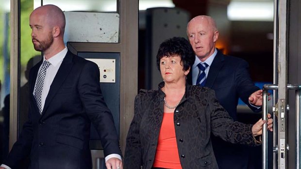 Jill Meagher's brother Michael, mother Edith and father George McKeon outside the court.