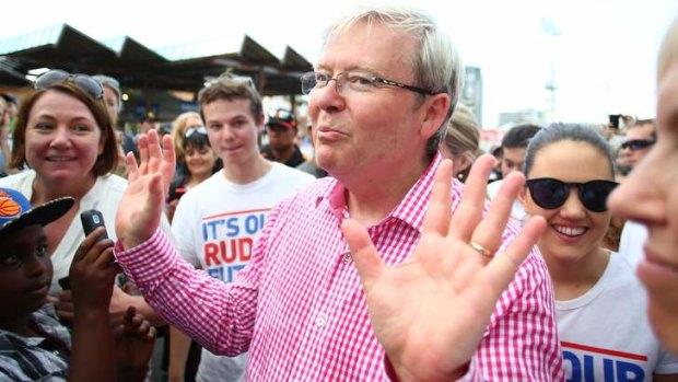 Prime Minister Kevin Rudd at the Brisbane Show on August 14.