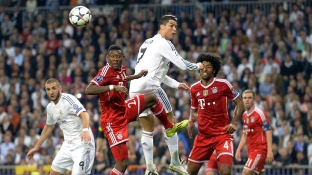 Ronaldo tried to remain in the action.