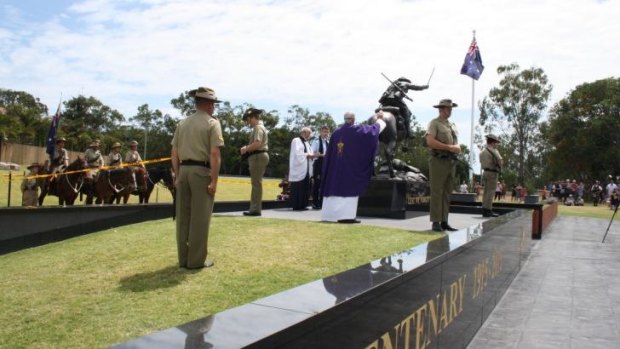 The ceremony for the dedication of the ANZAC memorial.