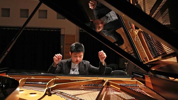 "I was still adjusting my invisible glasses on stage" ... Avan Yu, a finalist in the Sydney International Piano Competition of Australia.