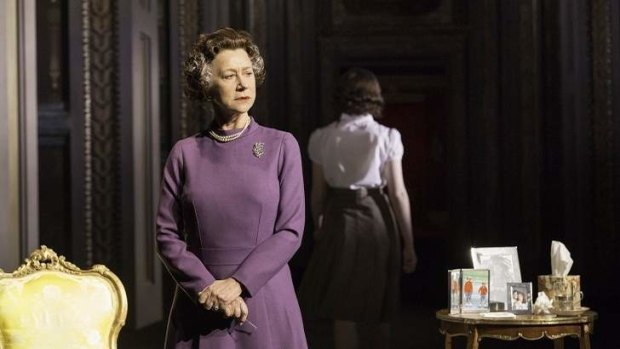 Helen Mirren as Queen Elizabeth II in the National Theatre's <i>The Audience</i>.