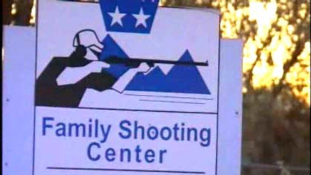 The shooting range's sign.