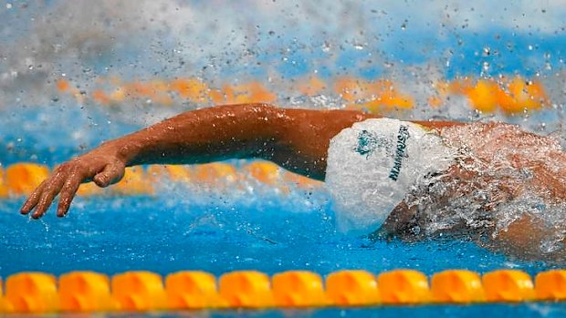 James Magnussen clocks the fourth-fastest time in the heats of the men's 100m freestyle at the London Olympics.