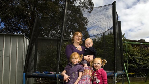 Former Catholic primary school teacher Rebecca Ireland, with son Sebastian and daughters Rhyanna and Dana.