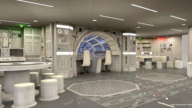 The planned Star Wars: Millennium Falcon play area on board the Disney Dream.