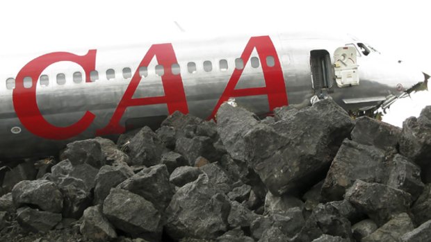 Crash .... this plane overshot the runway in Congo.