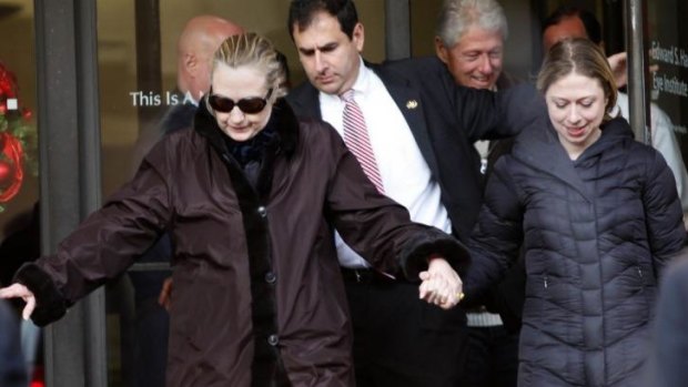 Hillary Clinton leaves hospital in January 2013 after receiving treatment for a blood clot.
